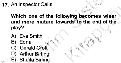 İngiliz/Amerikan Edebiyatı 2 2013-2014 Ara Sınav - 17. soru