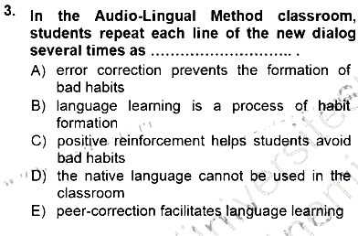 İngilizce Öğretiminde Yaklaşımlar 2012-2013 Dönem Sonu Sınavı - 3. soru