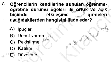Öğretim İlke Ve Yöntemleri 2012-2013 Ara Sınav - 7. soru