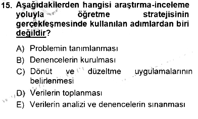 Öğretim İlke Ve Yöntemleri 2012-2013 Ara Sınav - 15. soru