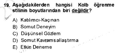 Öğretim İlke Ve Yöntemleri 2013-2014 Ara Sınav - 19. soru