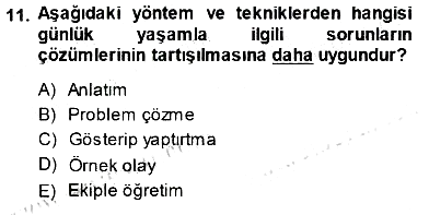 Öğretim İlke Ve Yöntemleri 2014-2015 Dönem Sonu Sınavı - 11. soru