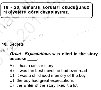 Okuma Ve Yazma Becerileri 2 2012-2013 Dönem Sonu Sınavı - 18. soru