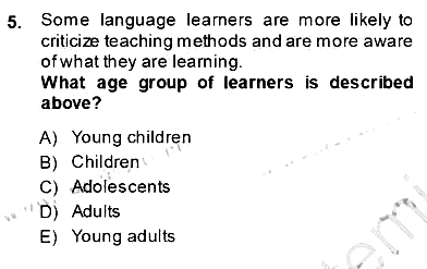 Özel Öğretim Yöntemleri 2013-2014 Ara Sınav - 5. soru