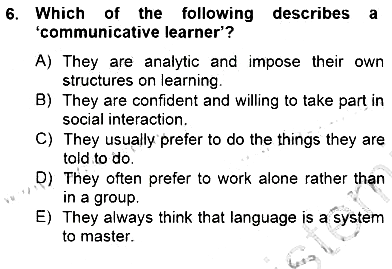 Özel Öğretim Yöntemleri 2013-2014 Dönem Sonu Sınavı - 6. soru