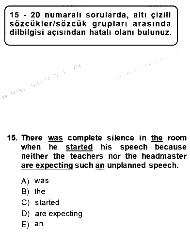 Pedagojik Gramer 1 2014-2015 Ara Sınav - 15. soru
