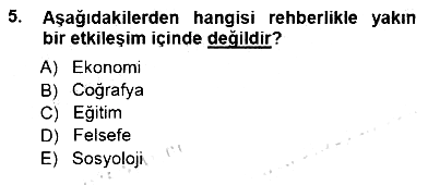 Rehberlik 2014-2015 Ara Sınav - 5. soru