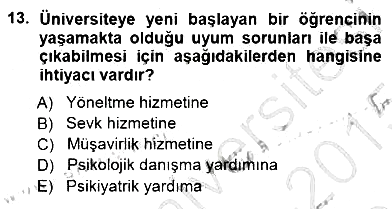 Rehberlik 2014-2015 Ara Sınav - 13. soru