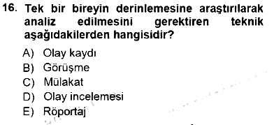 Rehberlik 2012-2013 Dönem Sonu Sınavı - 16. soru