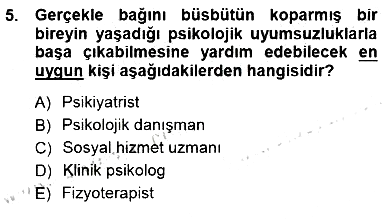 Rehberlik 2014-2015 Dönem Sonu Sınavı - 5. soru