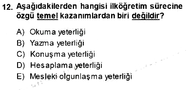 Rehberlik 2014-2015 Dönem Sonu Sınavı - 12. soru
