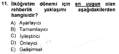 Rehberlik 2013-2014 Tek Ders Sınavı - 11. soru