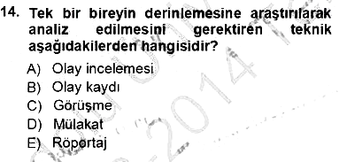 Rehberlik 2013-2014 Tek Ders Sınavı - 14. soru