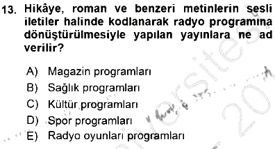 Toplum ve İletişim 2015-2016 Ara Sınav - 13. soru