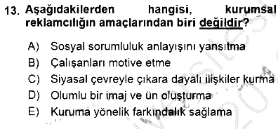 Toplum ve İletişim 2015-2016 Dönem Sonu Sınavı - 13. soru