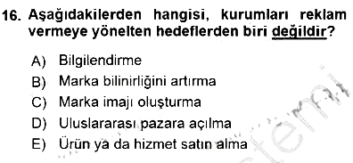 Toplum ve İletişim 2015-2016 Dönem Sonu Sınavı - 16. soru