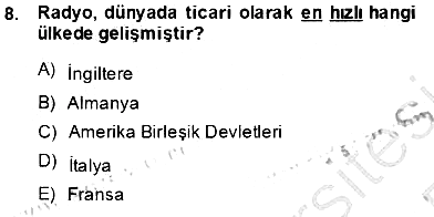 Toplum ve İletişim 2013-2014 Tek Ders Sınavı - 8. soru