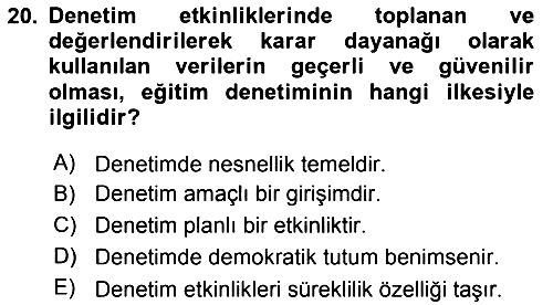 Türk Eğitim Sistemi Ve Okul Yönetimi 2015-2016 Tek Ders Sınavı - 20. soru