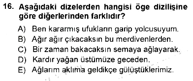 Türkçe Sözlü Anlatım 2012-2013 Ara Sınav - 16. soru