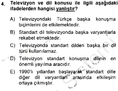 Türkçe Sözlü Anlatım 2014-2015 Ara Sınav - 4. soru