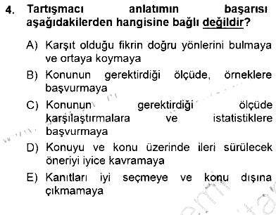 Türkçe Sözlü Anlatım 2012-2013 Dönem Sonu Sınavı - 4. soru