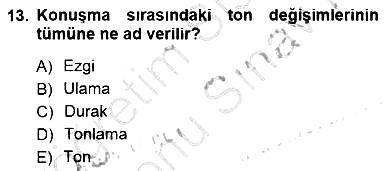 Türkçe Sözlü Anlatım 2012-2013 Dönem Sonu Sınavı - 13. soru