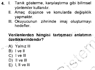 Türkçe Sözlü Anlatım 2013-2014 Dönem Sonu Sınavı - 4. soru