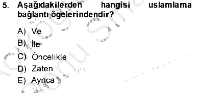 Türkçe Sözlü Anlatım 2013-2014 Dönem Sonu Sınavı - 5. soru
