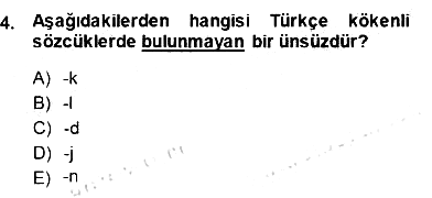 Türkçe Sözlü Anlatım 2014-2015 Dönem Sonu Sınavı - 4. soru