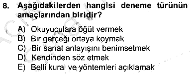 Türkçe Yazılı Anlatım 2012-2013 Ara Sınav - 8. soru