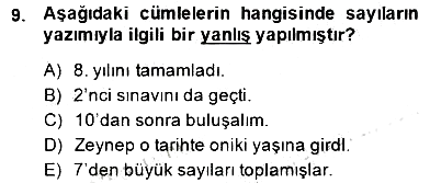 Türkçe Yazılı Anlatım 2014-2015 Dönem Sonu Sınavı - 9. soru