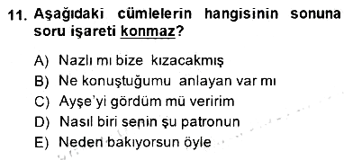 Türkçe Yazılı Anlatım 2014-2015 Dönem Sonu Sınavı - 11. soru