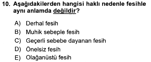 Çalışma İlişkileri 2016-2017 3 Ders Sınavı - 10. soru