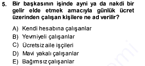 Çalışma İlişkileri 2013-2014 Ara Sınav - 5. soru