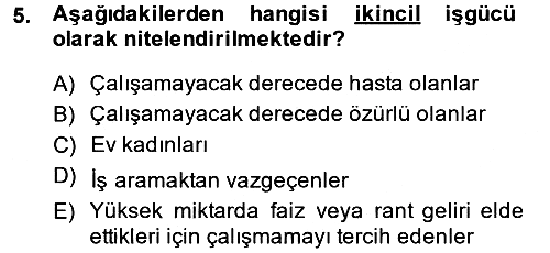 Çalışma İlişkileri 2014-2015 Ara Sınav - 5. soru