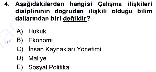 Çalışma İlişkileri 2015-2016 Ara Sınav - 4. soru