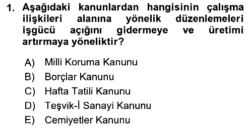 Çalışma İlişkileri 2022-2023 Ara Sınav - 1. soru