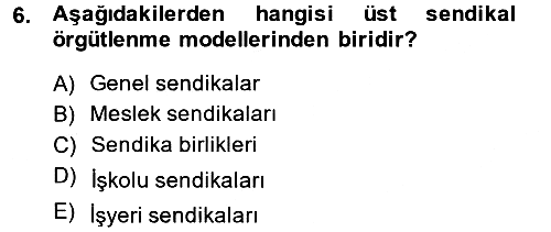 Çalışma İlişkileri 2014-2015 Dönem Sonu Sınavı - 6. soru