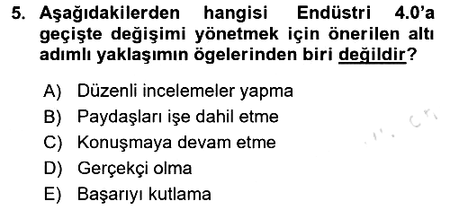İnsan Kaynaklarında Güncel Yaklaşımlar 2023-2024 Ara Sınav - 5. soru