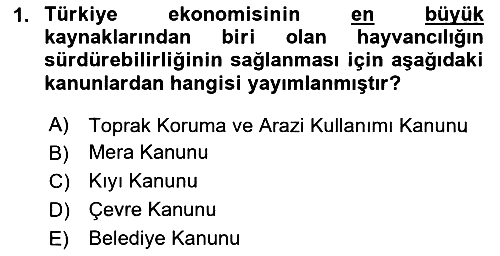 Çevre Sağlığı ve Güvenliği 2023-2024 Ara Sınav - 1. soru
