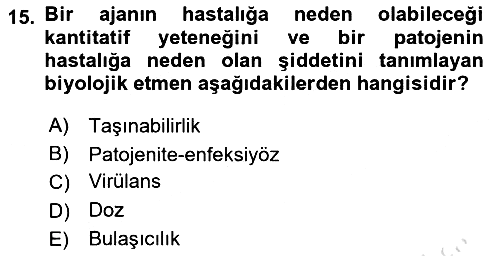 Kimya ve Biyoloji Sektörlerinde İş Sağlığı ve Güvenliği 2023-2024 Yaz Okulu Sınavı - 15. soru