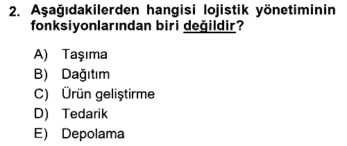 Tehlikeli Madde Taşımacılığı ve Güvenliği 2025-2026 Dönem Sonu Sınavı - 2. soru