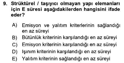 Temel Yangın Güvenliği 2020-2021 Yaz Okulu Sınavı - 9. soru