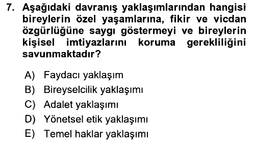 Yönetim Sistemleri ve Risk Yönetimi 2024-2025 Yaz Okulu Sınavı - 7. soru