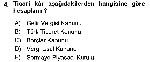 Dönemsonu İşlemleri 2016-2017 Ara Sınav - 4. soru