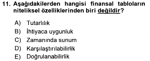 Dönemsonu İşlemleri 2016-2017 Ara Sınav - 11. soru