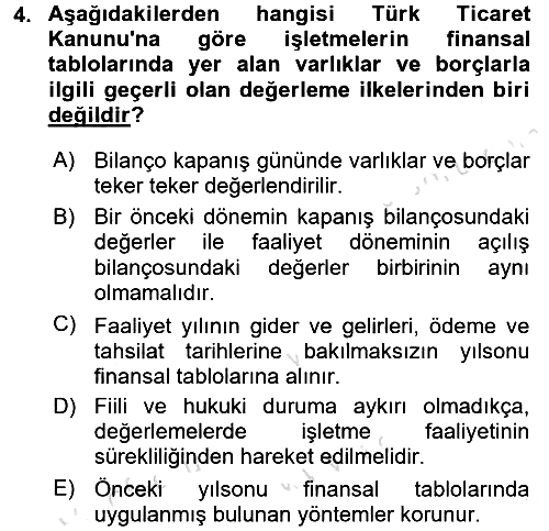 Dönemsonu İşlemleri 2017-2018 Ara Sınav - 4. soru