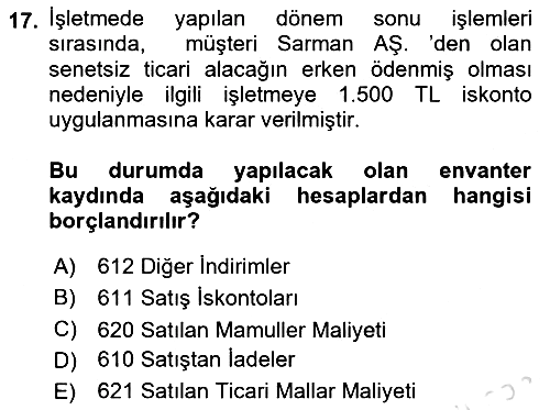 Dönemsonu İşlemleri 2021-2022 Ara Sınav - 17. soru
