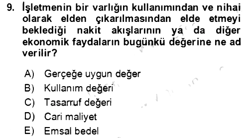 Dönemsonu İşlemleri 2022-2023 Ara Sınav - 9. soru