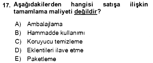 Dönemsonu İşlemleri 2022-2023 Ara Sınav - 17. soru